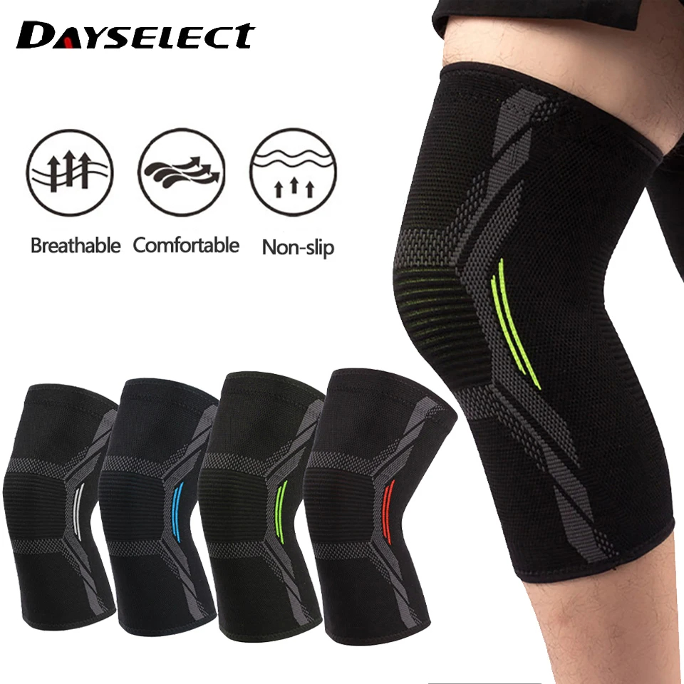 Running Gear In The Cold - 1 個ニットナイロンスポーツ膝パッド乗馬保護具ランニングバスケットボール縄跳び暖かい膝パッド足防寒スリーブ
