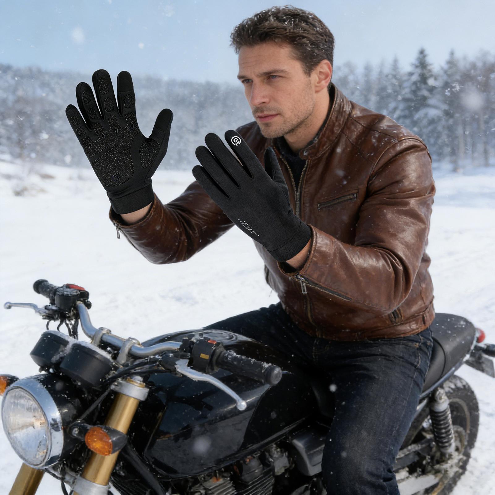 Running Gear In The Cold - フルフィンガー防寒グローブ 冬用サイクリンググローブ タッチスクリーン対応 スノーグローブ サイクリング ランニング