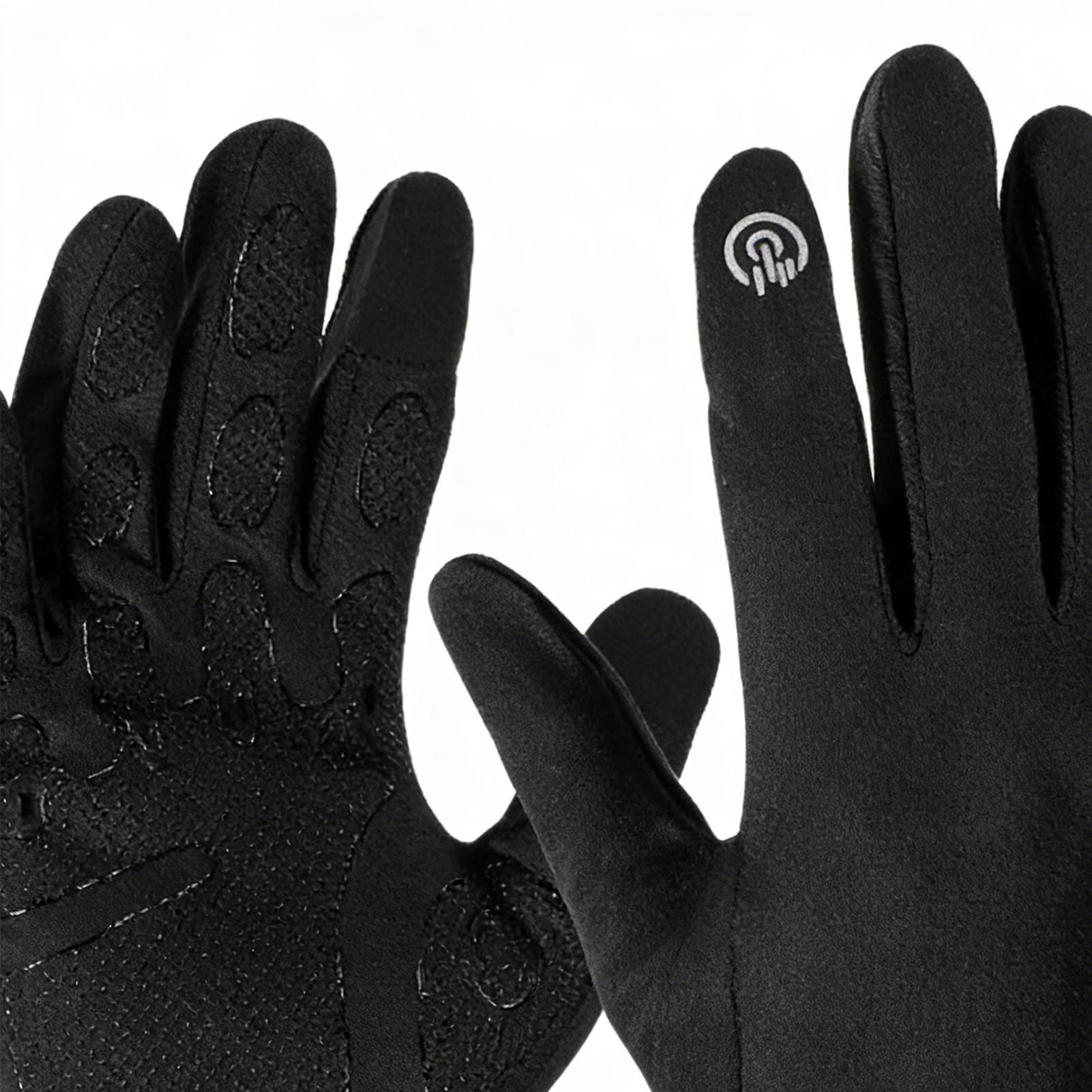 Running Gear In The Cold - 暖かいサイクリンググローブ フルフィンガー 寒い天候用 アウトドアギア タッチスクリーン対応 スノーグローブ