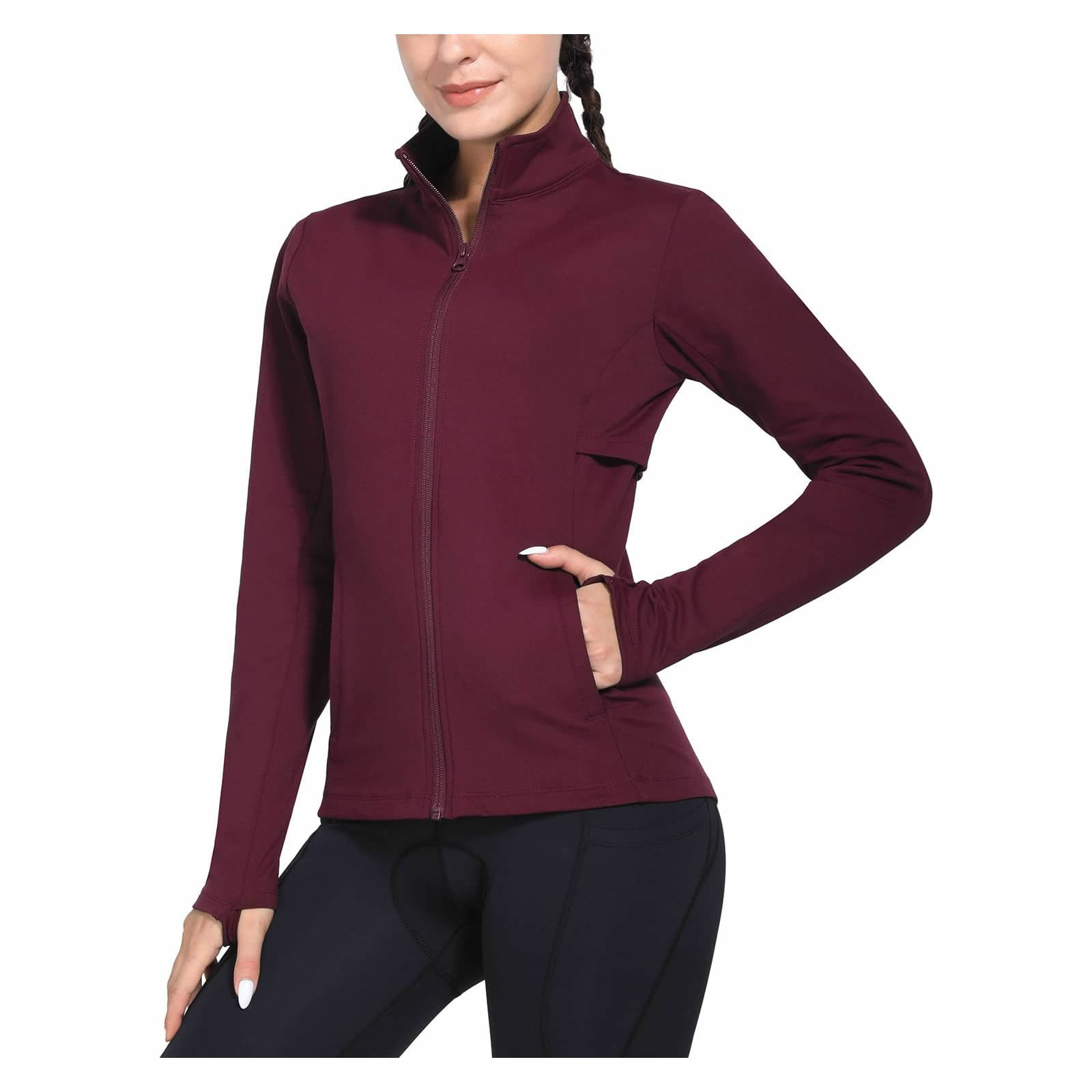 レディース冬用防寒フルジップサーマルワークアウトウェア防水フ - Running Gear In The Cold のレビューと価格
