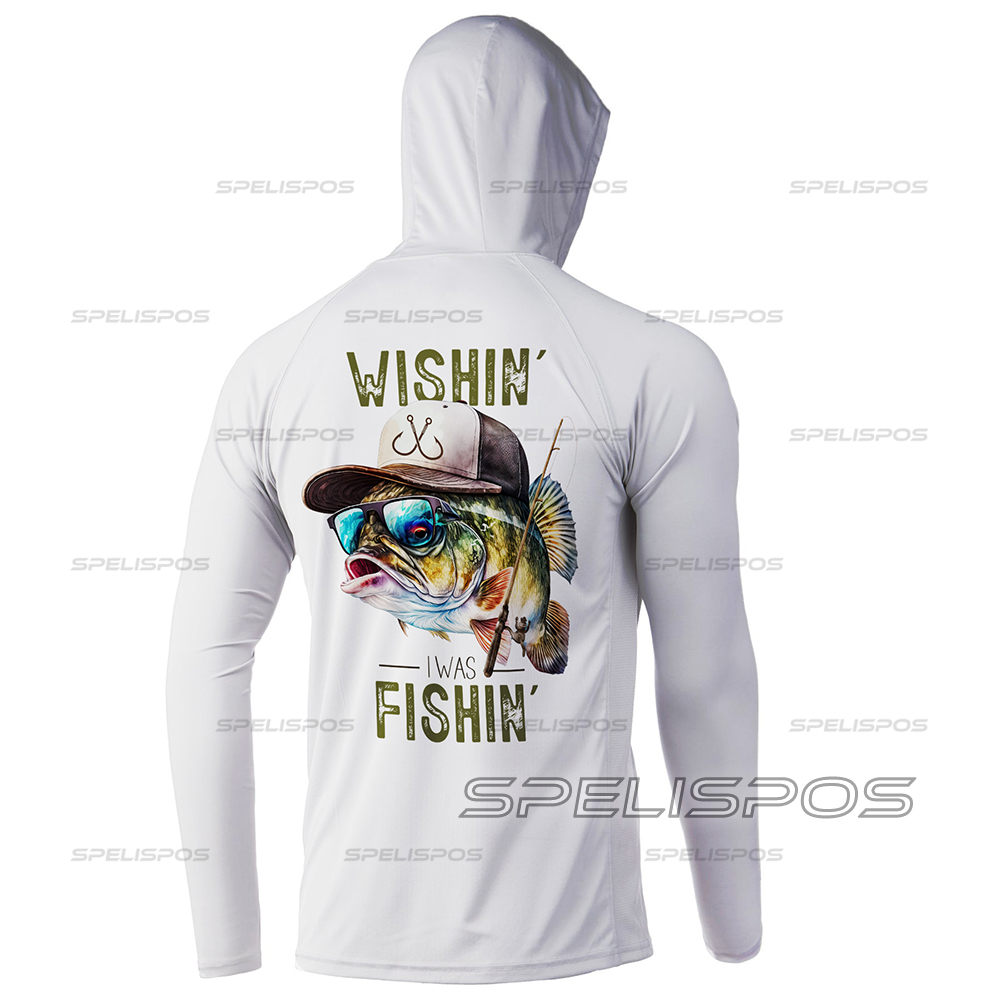 釣りフード付きホワイト長袖ライディングトップス UPF50+ - Running Gear Long Sleeve のレビューと価格