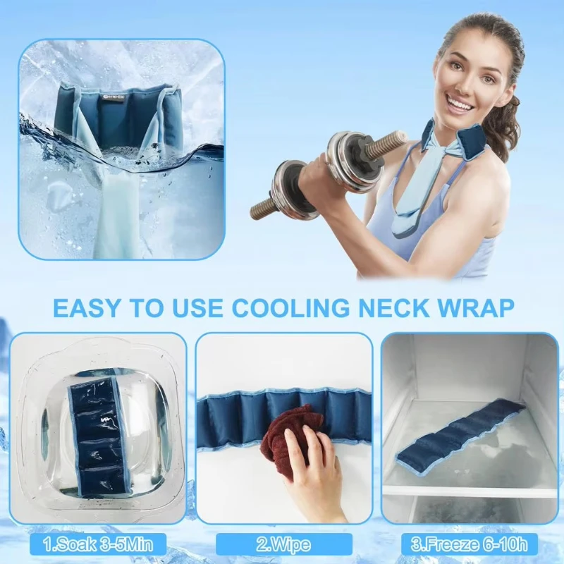 冷却アイススカーフ 首の冷え対策 再利用可能 夏の暑さ対策  - Running Gear In The Cold のレビューと価格
