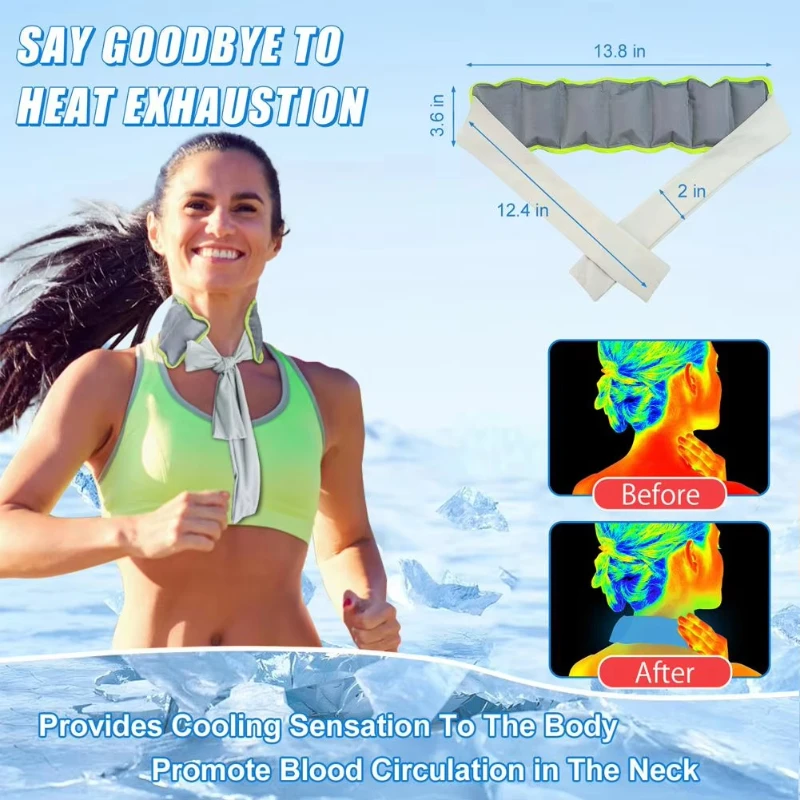 冷却アイススカーフ 首の冷え対策 再利用可能 夏の暑さ対策  - Running Gear In The Cold のレビューと価格