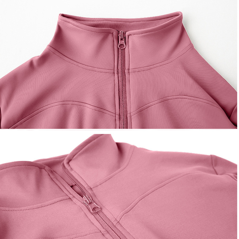速乾性アスレチックヨガジャケット レディース 長袖 スタンド - Running Gear Long Sleeve のレビューと価格