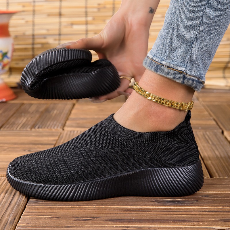 レディーススニーカー 通気性ニットメッシュ 快適フラットレー - Running Gear Ladies のレビューと価格
