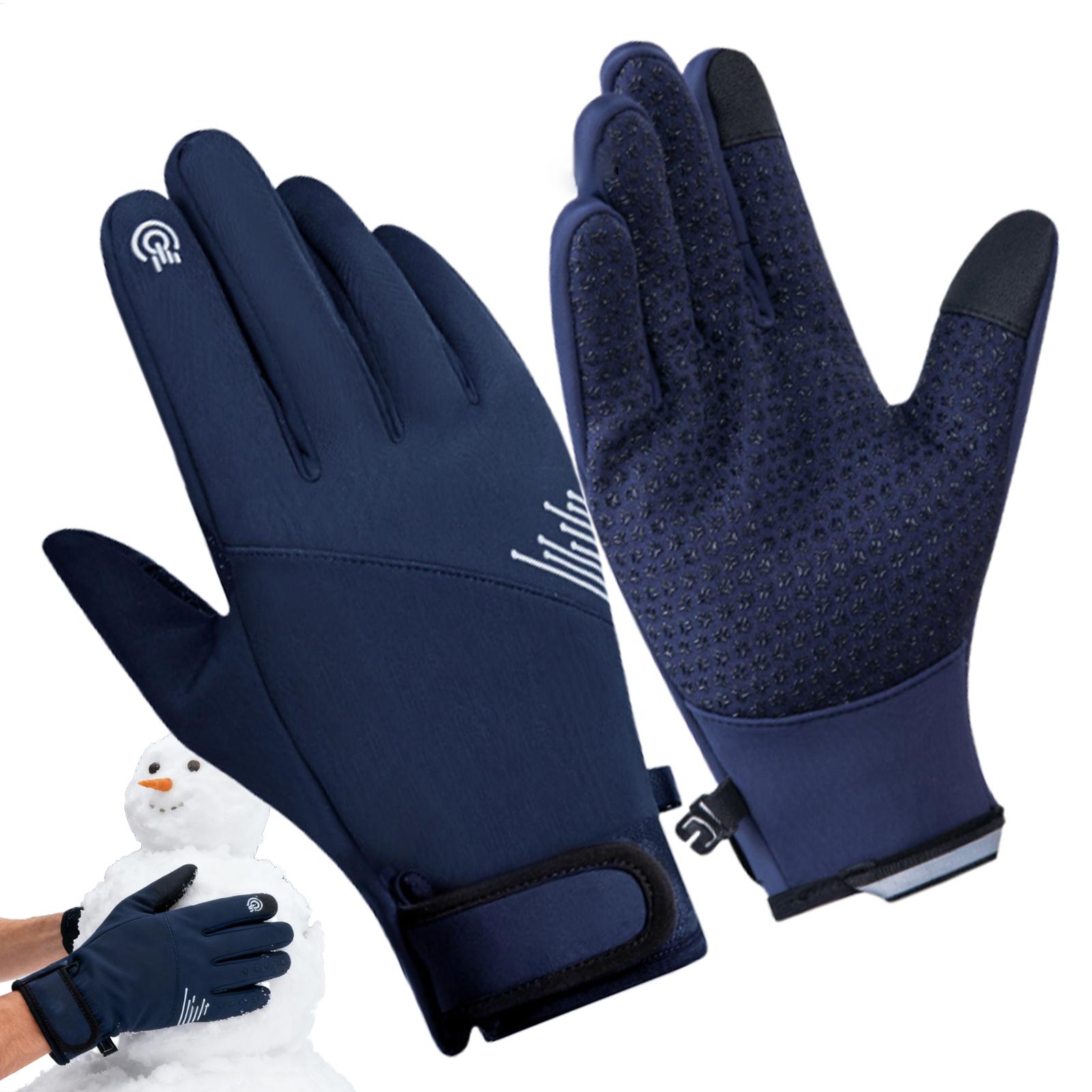 1 ペア冬用手袋防風タッチスクリーン防寒ギアスノーグローブラ - Running Gear In The Cold のレビューと価格